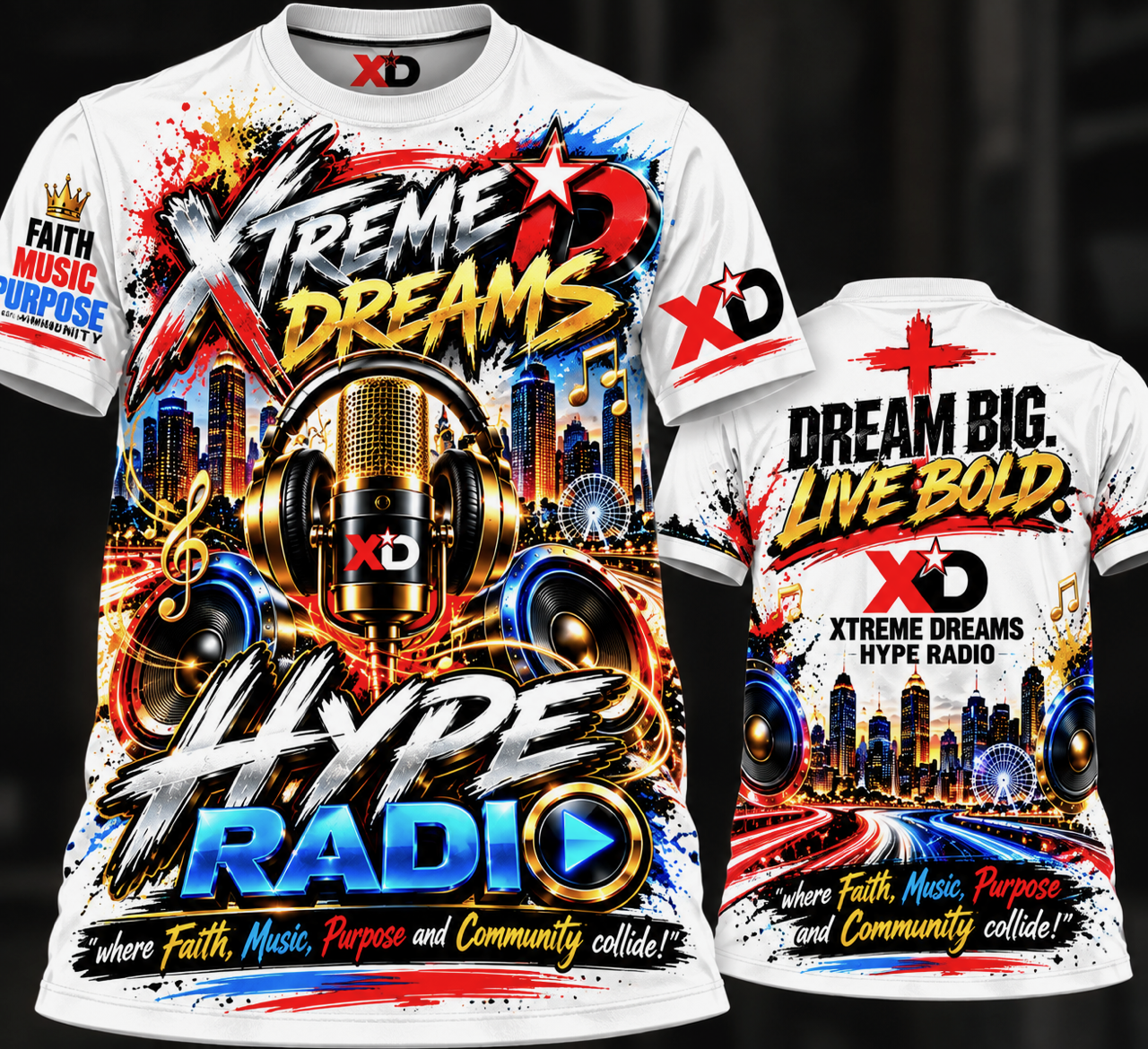 White Xtreme Dreams Hype Radio T-shirt